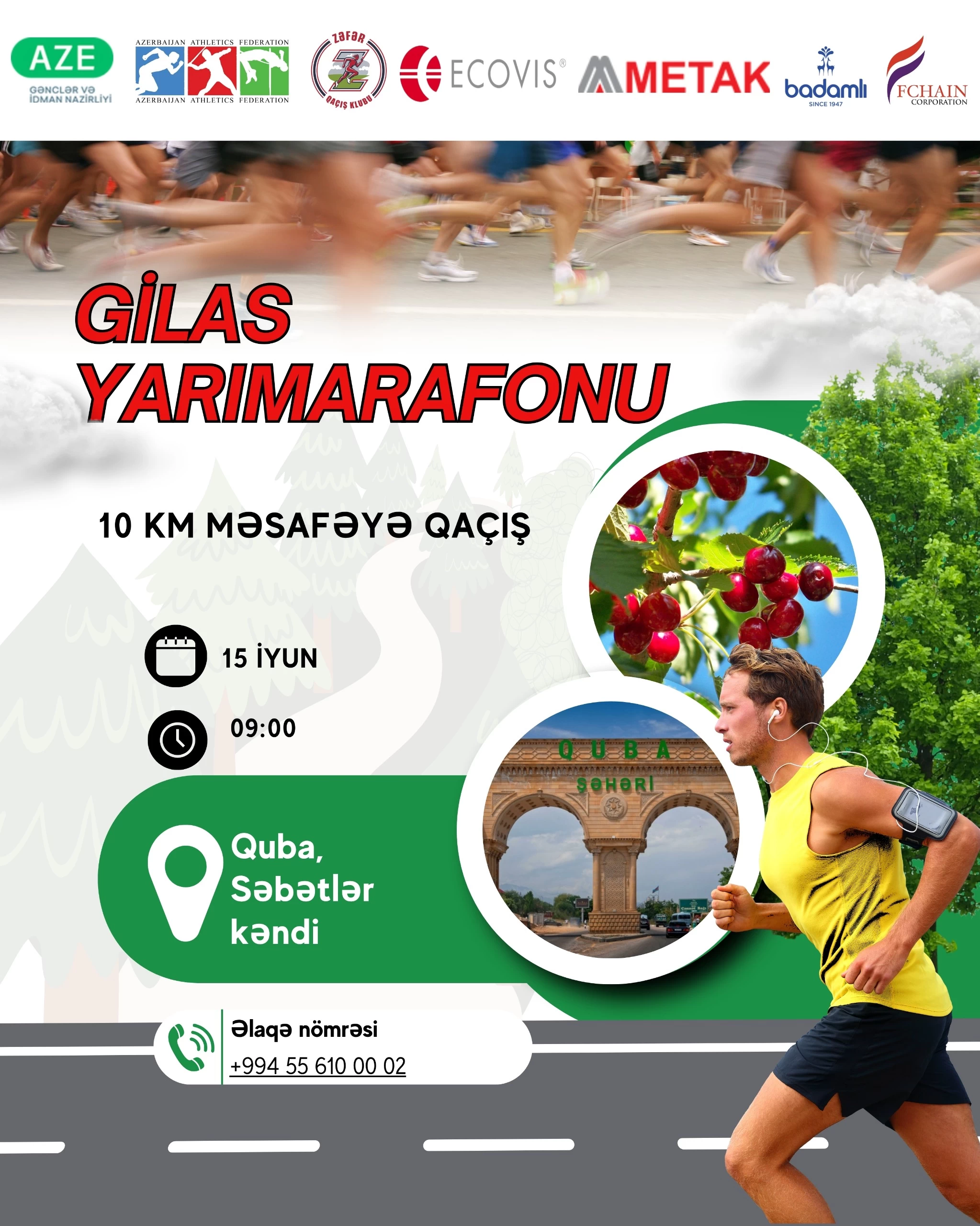 QUBA Səbətlər -Təngəaltı GiLas Dörddə bir  Marafonu     (Cherry 4/1 Marathon   10.5km  new brend(yeni Brend)
