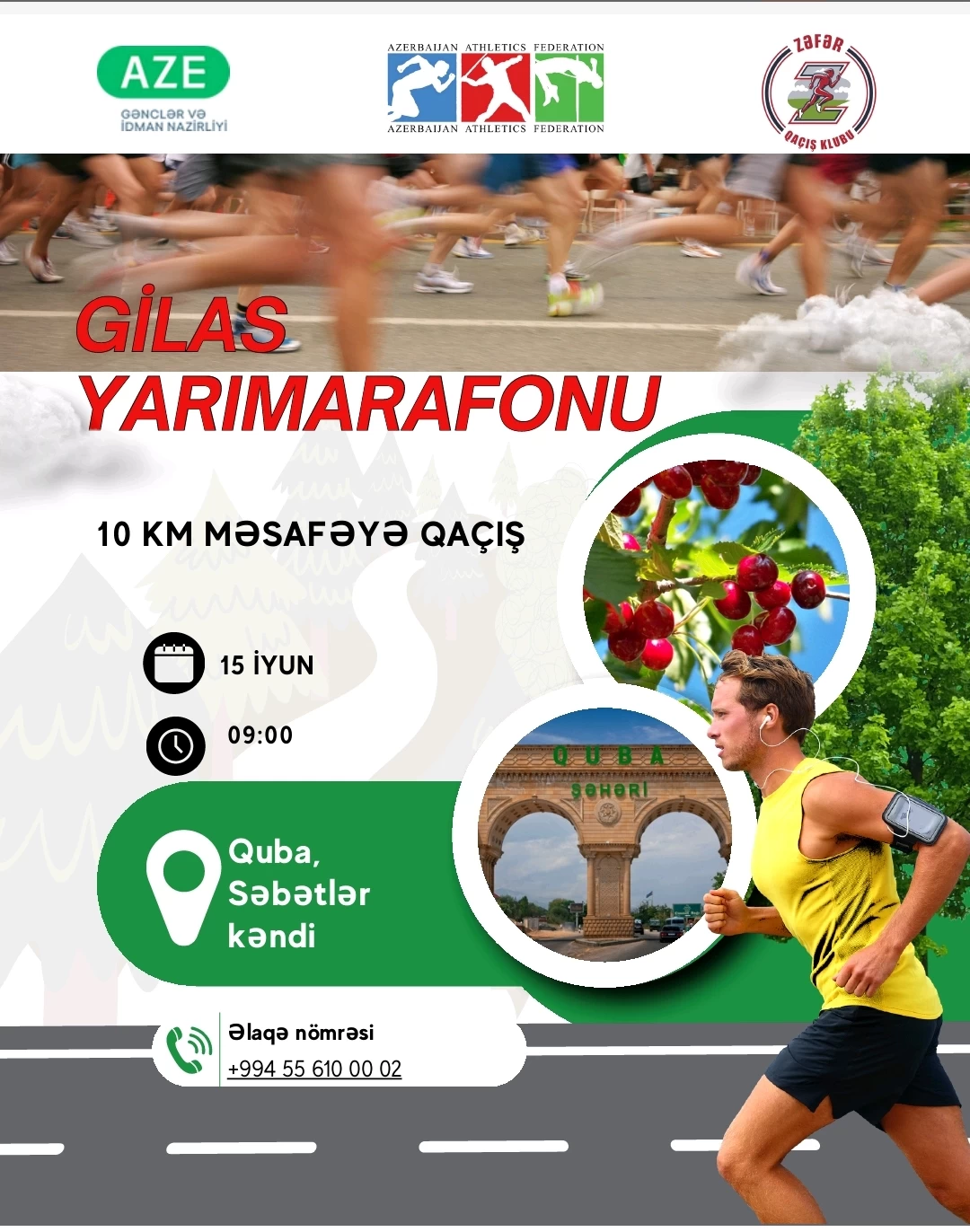 QUBA Səbətlər -Təngəaltı GiLas Dörddə bir  Marafonu     (Cherry 4/1 Marathon   10.5km  new brend(yeni Brend)